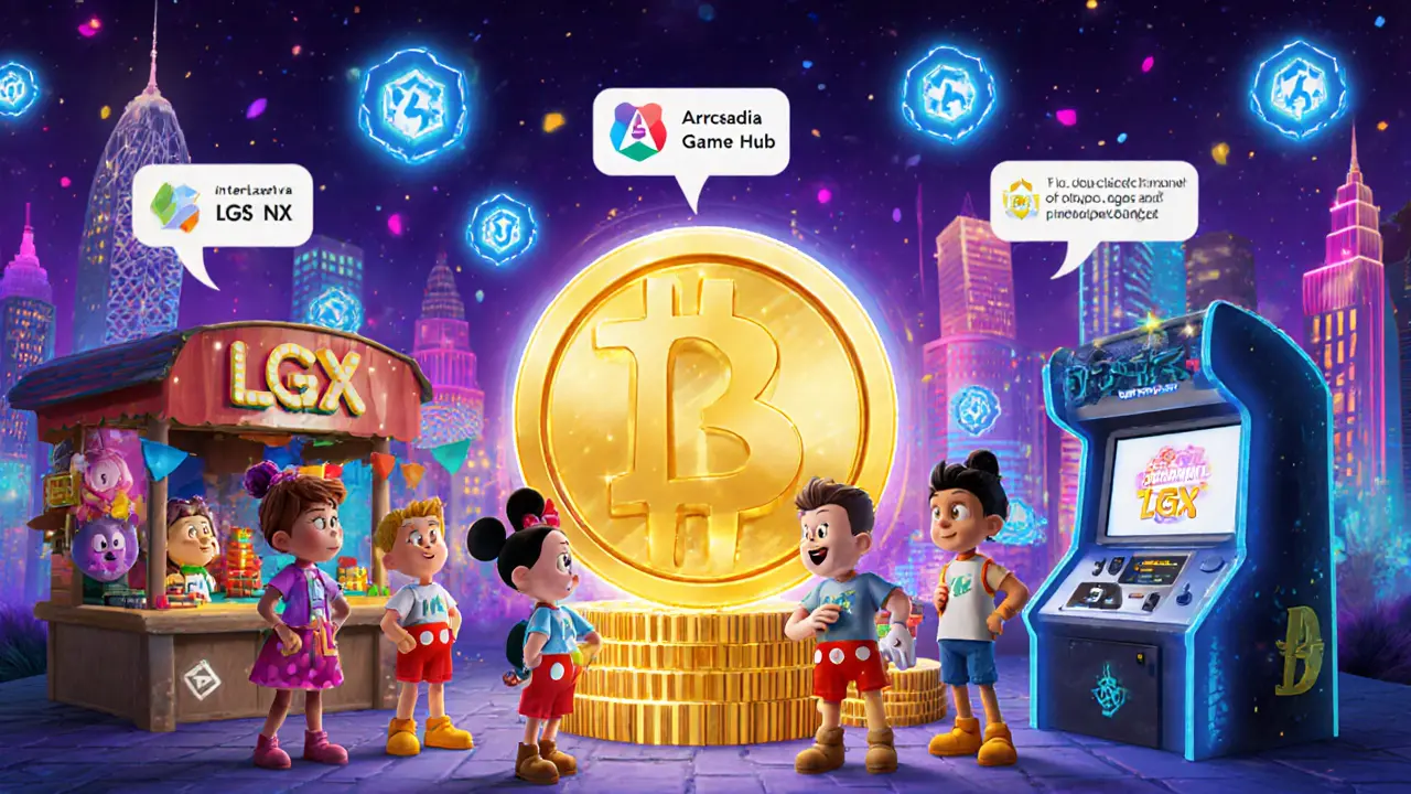 Avatares usan LGX para comprar NFTs, jugar y compartir referencias.