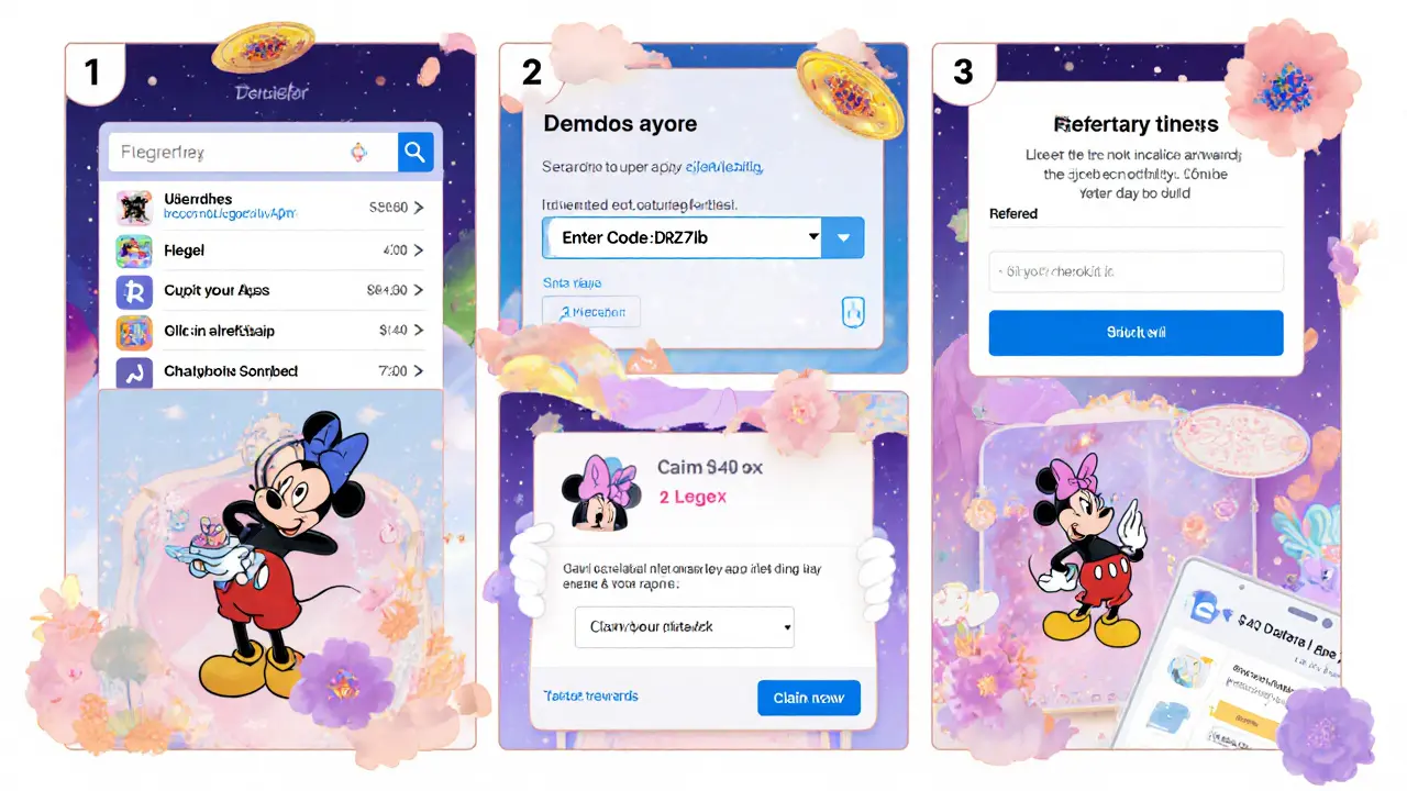 Secuencia de pasos para descargar la app, registrar el código y reclamar 34 LGX.