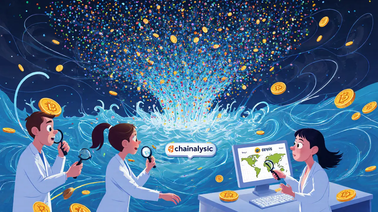 Miles de transacciones cripto inundan a analistas que intentan rastrearlas en un caos digital.