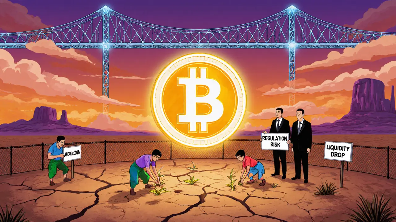 Un token CTC florece en un desierto mientras se construye un puente blockchain.