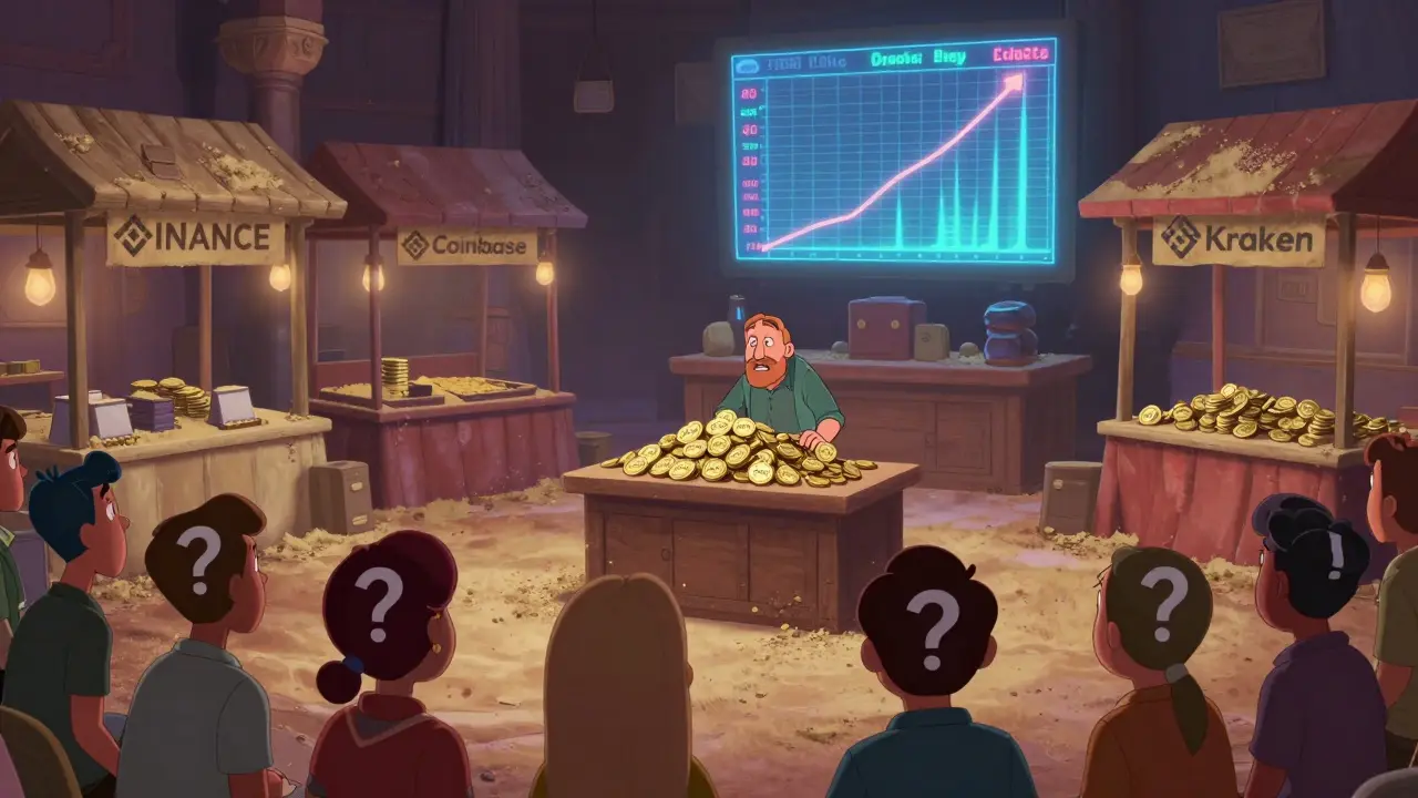 Un vendedor solo ofrece tokens BITCH en un mercado abandonado por intercambios conocidos.