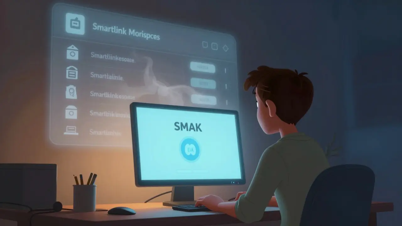 Usuario mirando una pantalla con saldo cero de SMAK mientras su proyecto se desvanece.