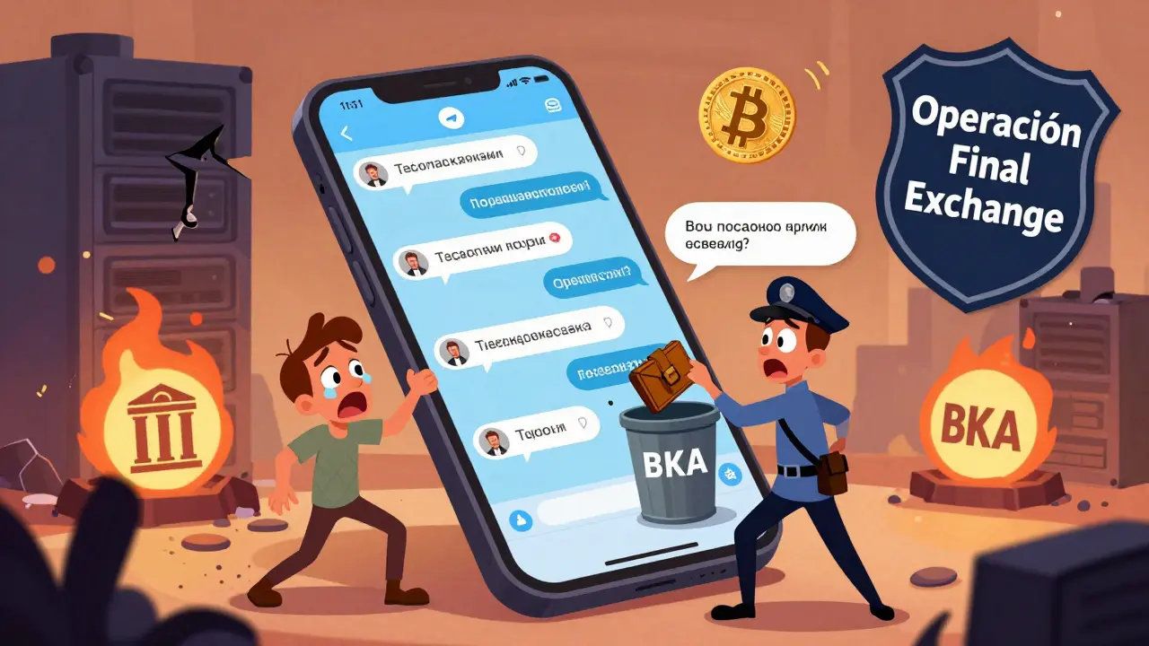 Usuarios rusos en Telegram panican al ver la operación policial, eliminando sus cuentas de criptomonedas.