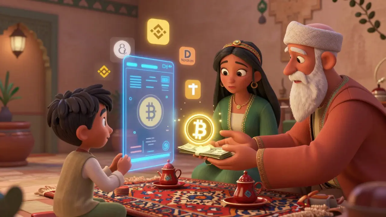 Una familia en Fez recibe una remesa en cripto que se convierte en efectivo, mientras un hijo en España la envía.