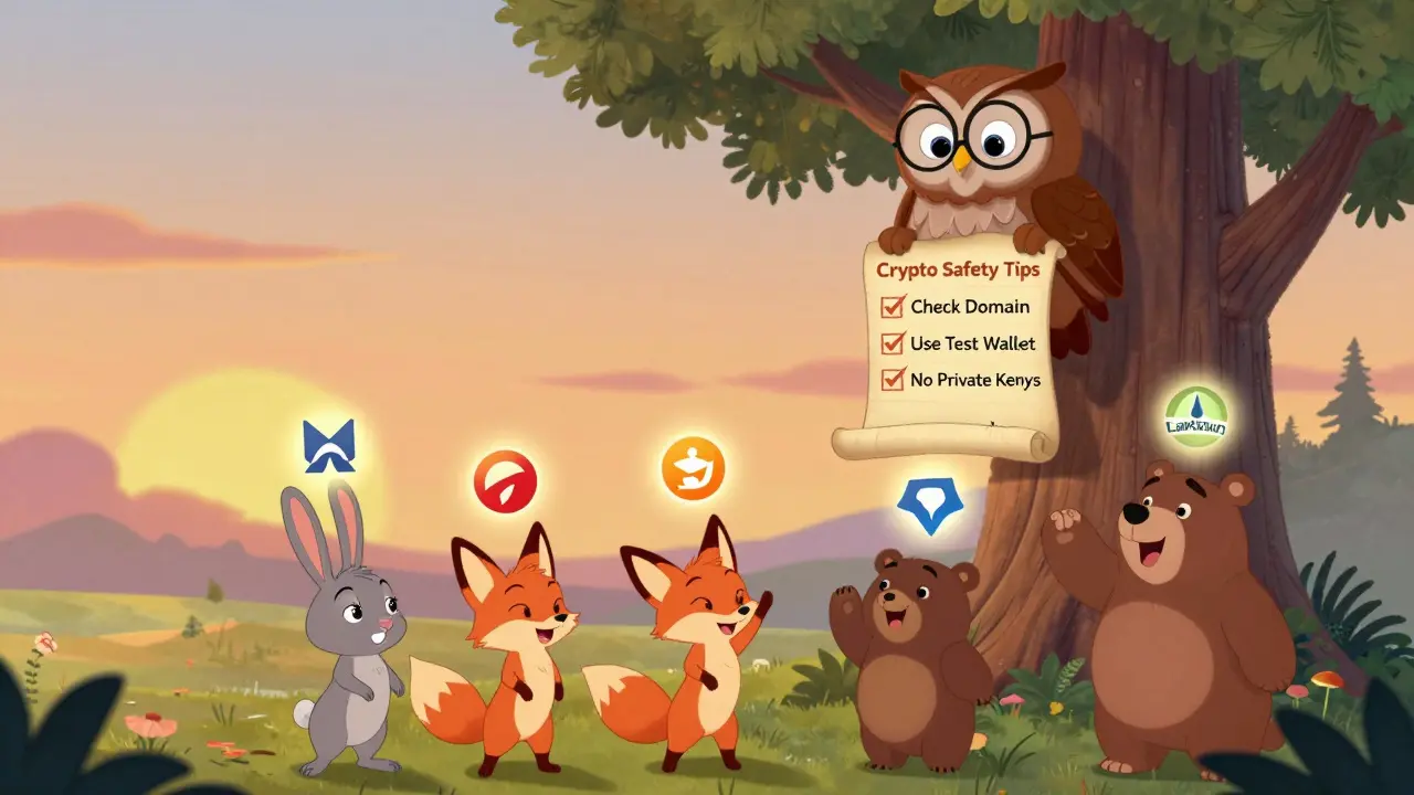 Una lechuza sabia enseña consejos de seguridad a animales que participan en airdrops reales.