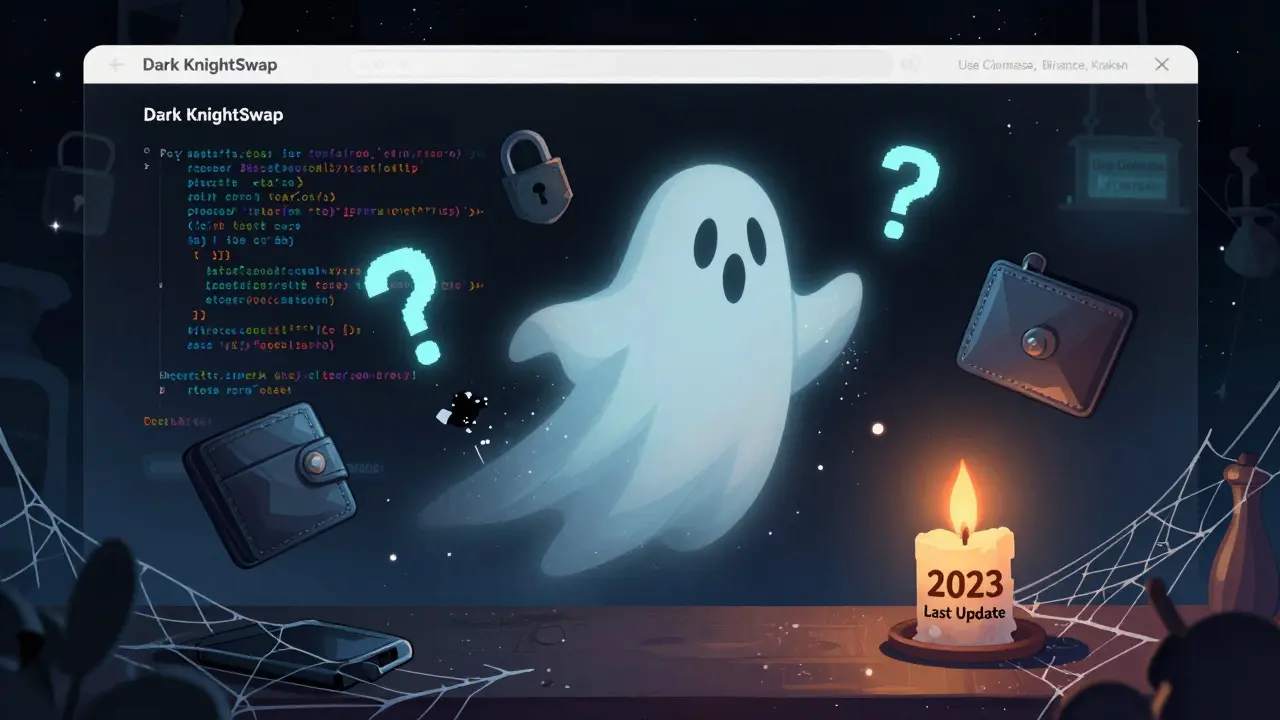 Un fantasma de código desvaneciéndose sobre un sitio web vacío, con velas apagadas y billeteras vacías, en un estilo Disney.