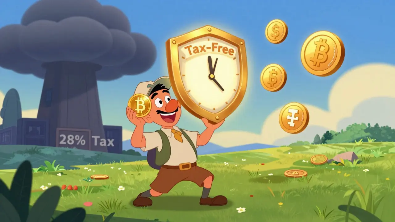 Un trader celebra cómo su Bitcoin se convierte en una exención fiscal tras mantenerlo más de un año.