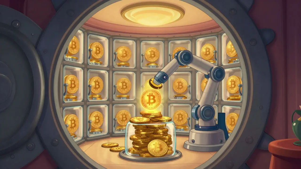 Bóveda segura transformando Bitcoin en tokens cbBTC digitales