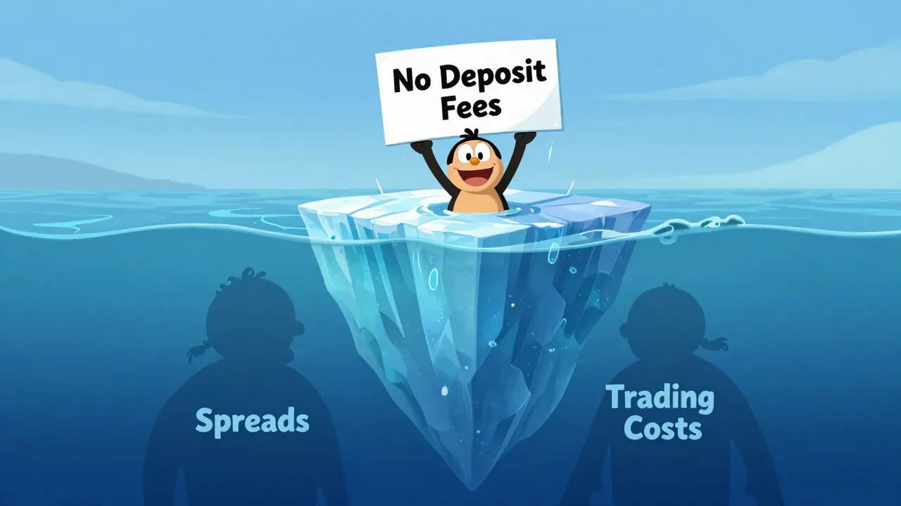 Metáfora visual estilo Disney de un iceberg con costos ocultos bajo el agua