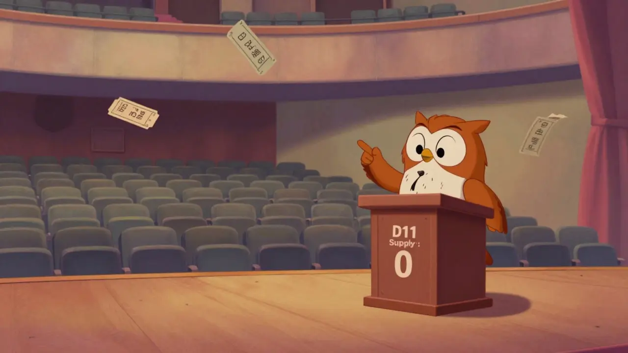 Ilustración de un escenario vacío simbolizando la falta de tokens D11