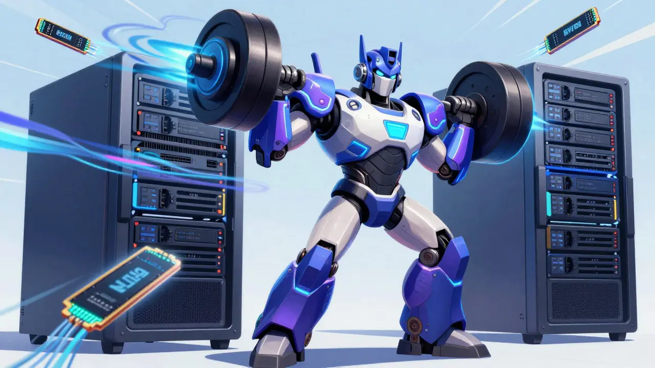 Robot héroe estilo Disney representando servidor Solana potente