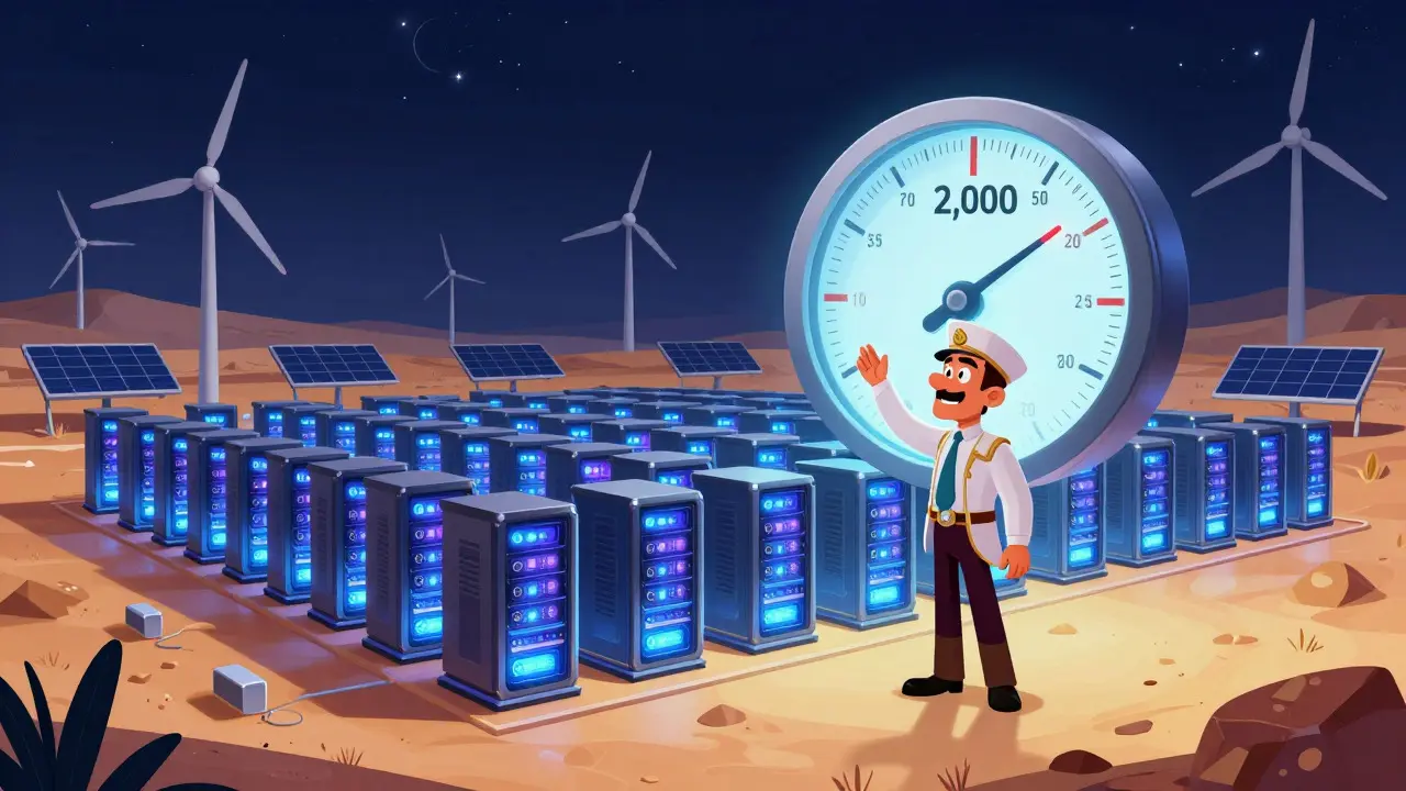 Granja de minería de Bitcoin futurista alimentada por energía renovable en Pakistán