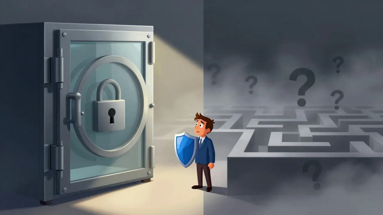 Inversor dudando entre seguridad regulada y riesgo incierto